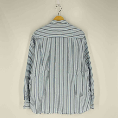 ユナイテッドアローズグリーンレーベルリラクシング UNITED ARROWS green label relaxing CM ドビーストライプ ジャストルーズ レギュラーカラー 長袖シャツ メンズ JPN:L